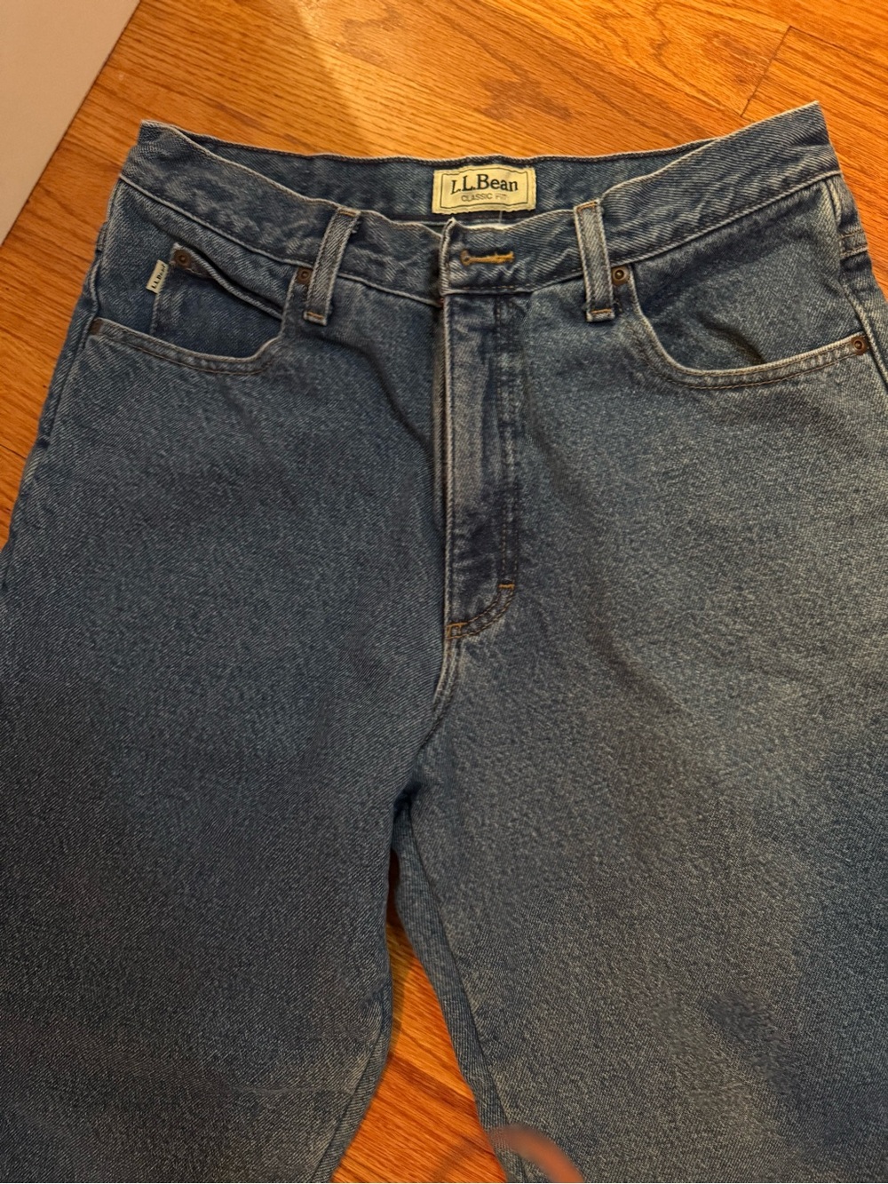 L.L. Bean Relaxed Fit Blue Denim Men's Double L® Jeans Classic Fit Fleece-Lined